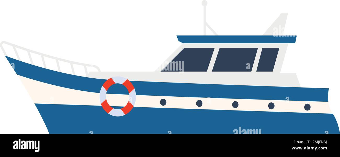 Icône du petit ferry. Bateau couleur de la côte Illustration de Vecteur