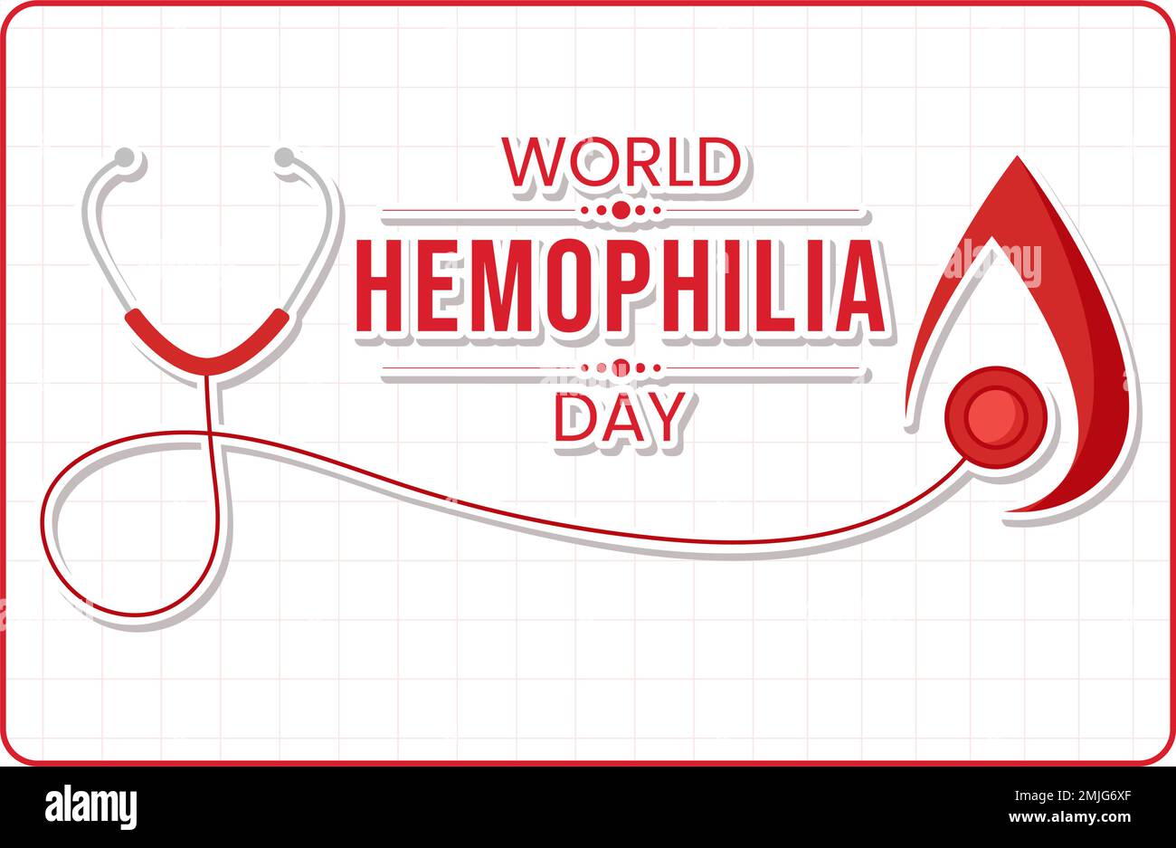 Journée mondiale de l'hémophilie sur 17 avril Illustration avec sang de saignement rouge pour bannière Web ou page de renvoi en dessin animé à la main Illustration de Vecteur