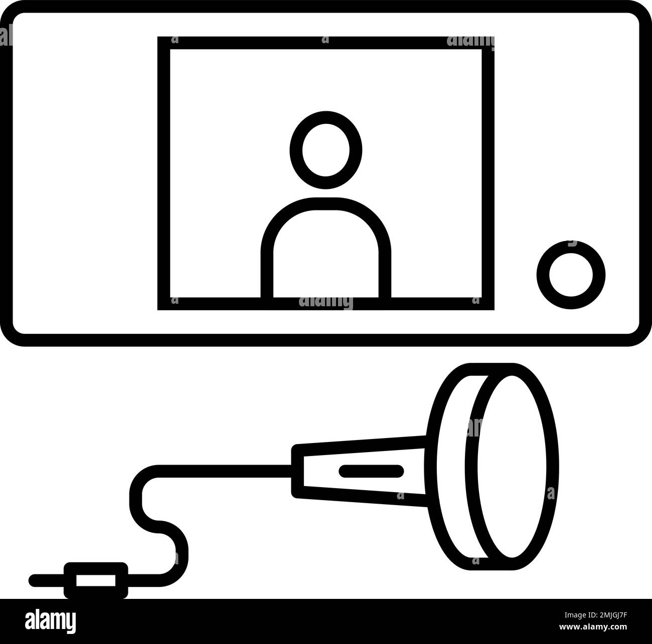 Icône de vecteur de l'appareil photo, de la porte et de l'étiquette oculaire sur fond transparent. Contour caméra, porte, icône de vecteur de repère oculaire Illustration de Vecteur