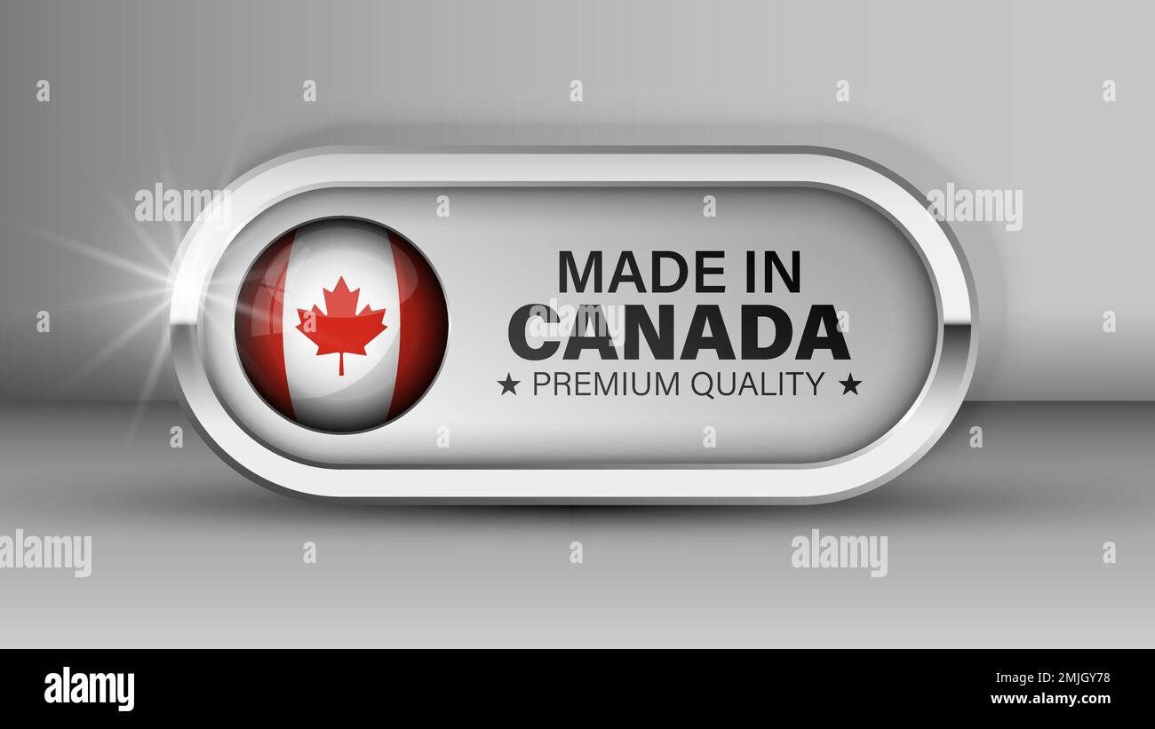 Fabriqué au Canada graphique et étiquette. Élément d'impact pour l'utilisation que vous voulez en faire. Illustration de Vecteur