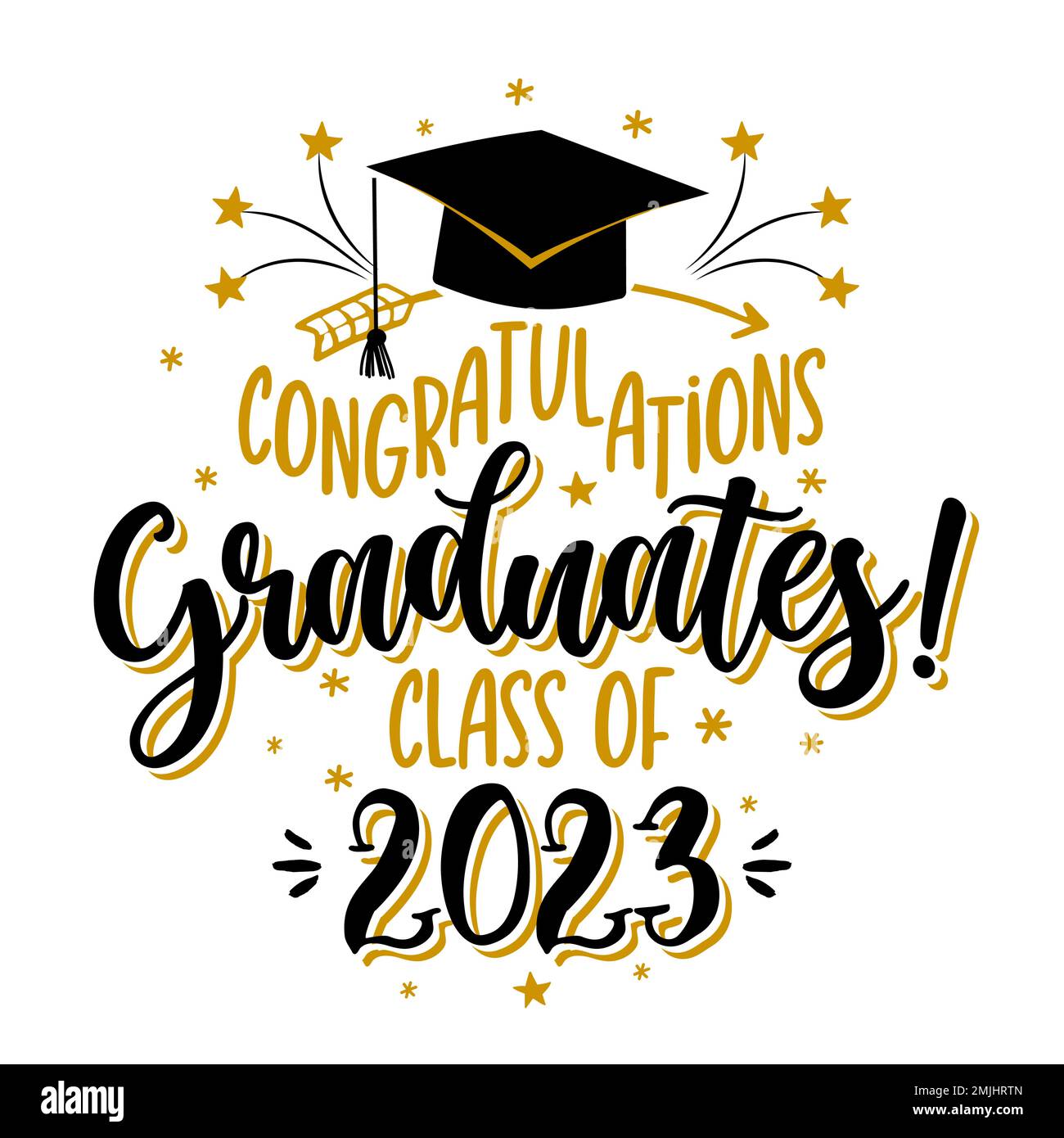Félicitations diplômés classe de 2023 modèle de conception de badge