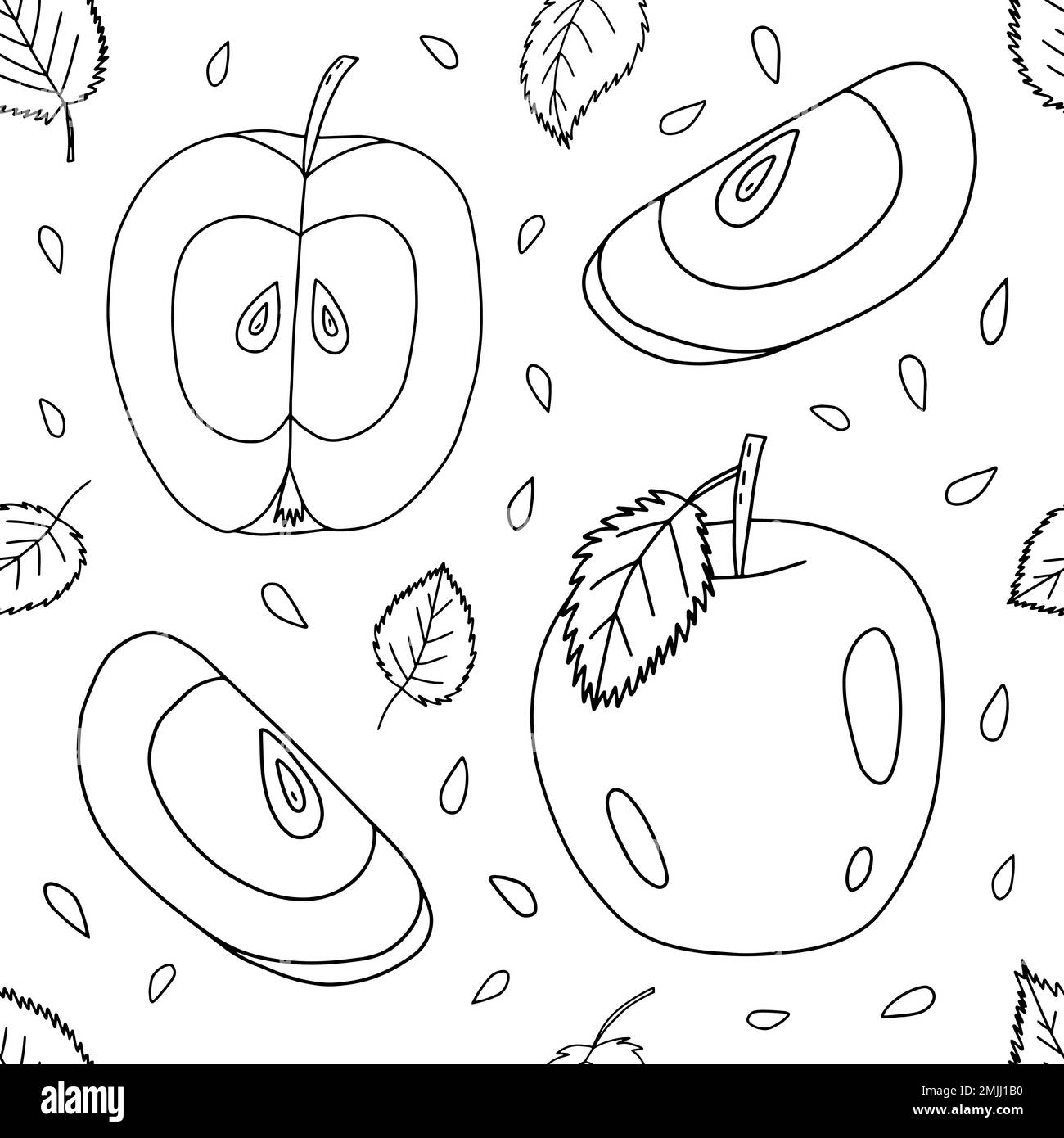 Motif pomme sans couture Doodle Illustration de Vecteur