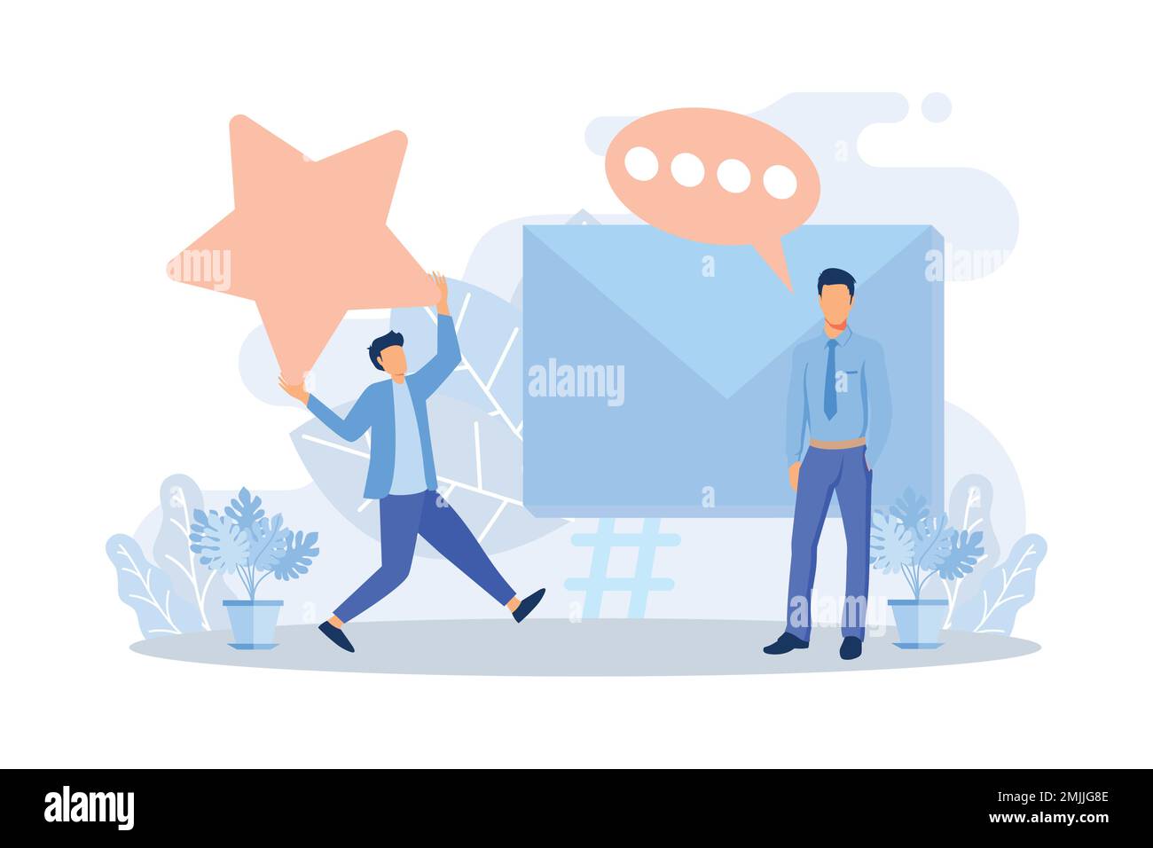 Commentaires et illustration de revue. Des personnages qui donnent des commentaires positifs au service d'assistance. Échelle de notation et concept de satisfaction client. Vecteur plat Illustration de Vecteur