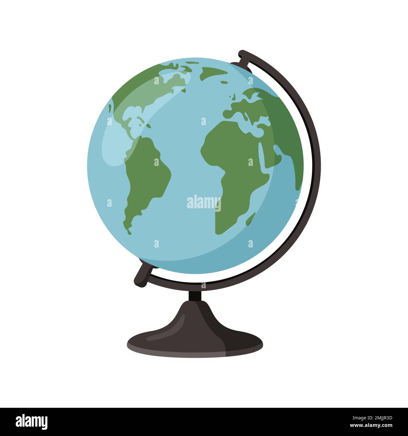 Globe terrestre, planète, carte des continents du monde. Illustration vectorielle de style dessin animé plat isolée sur fond blanc. Illustration de Vecteur