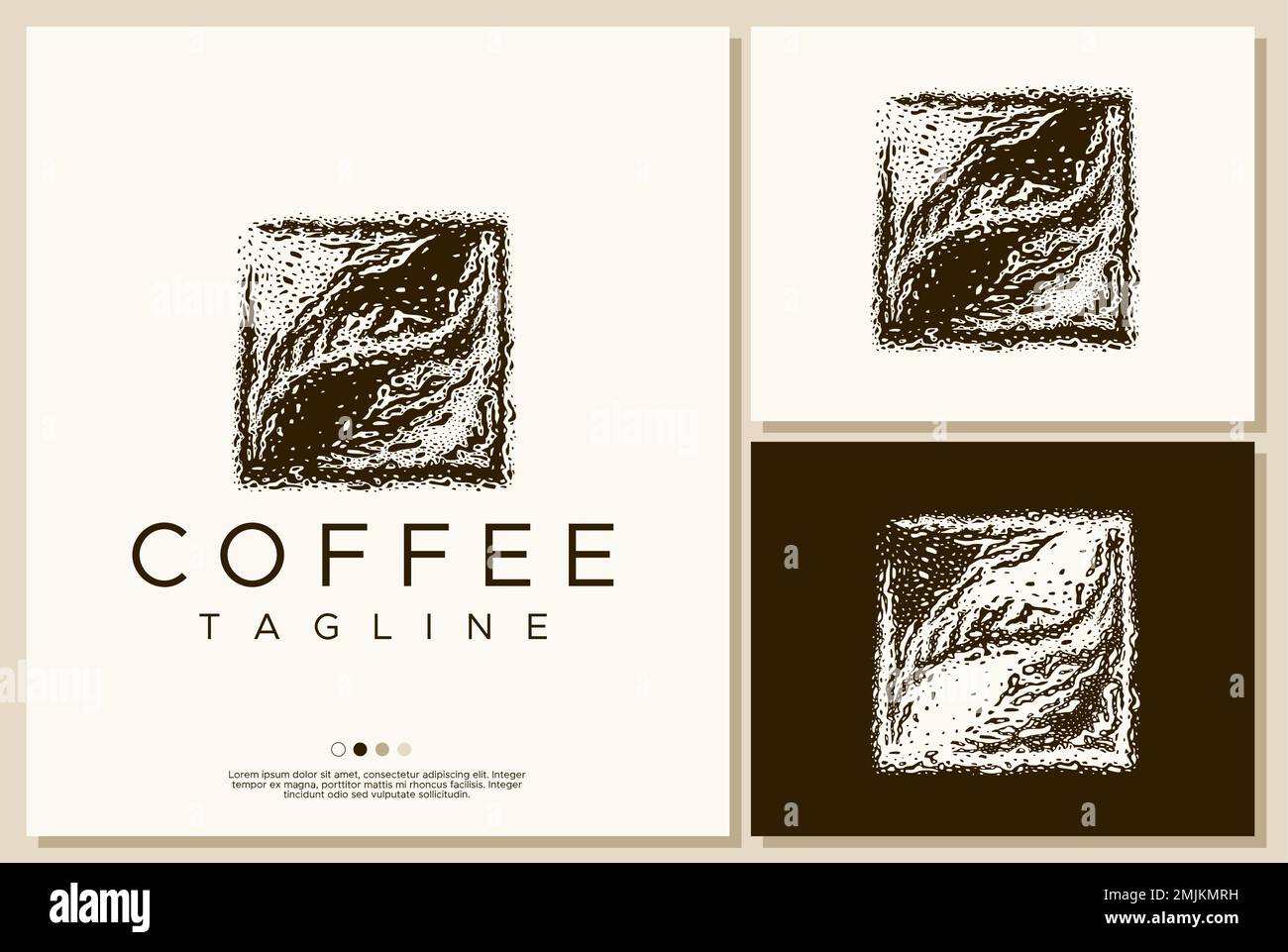 Modèle de logo de grain de café. Illustration de Vecteur