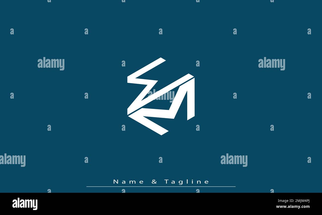 Lettres de l'alphabet initiales Monogram logo WM , MW Illustration de Vecteur