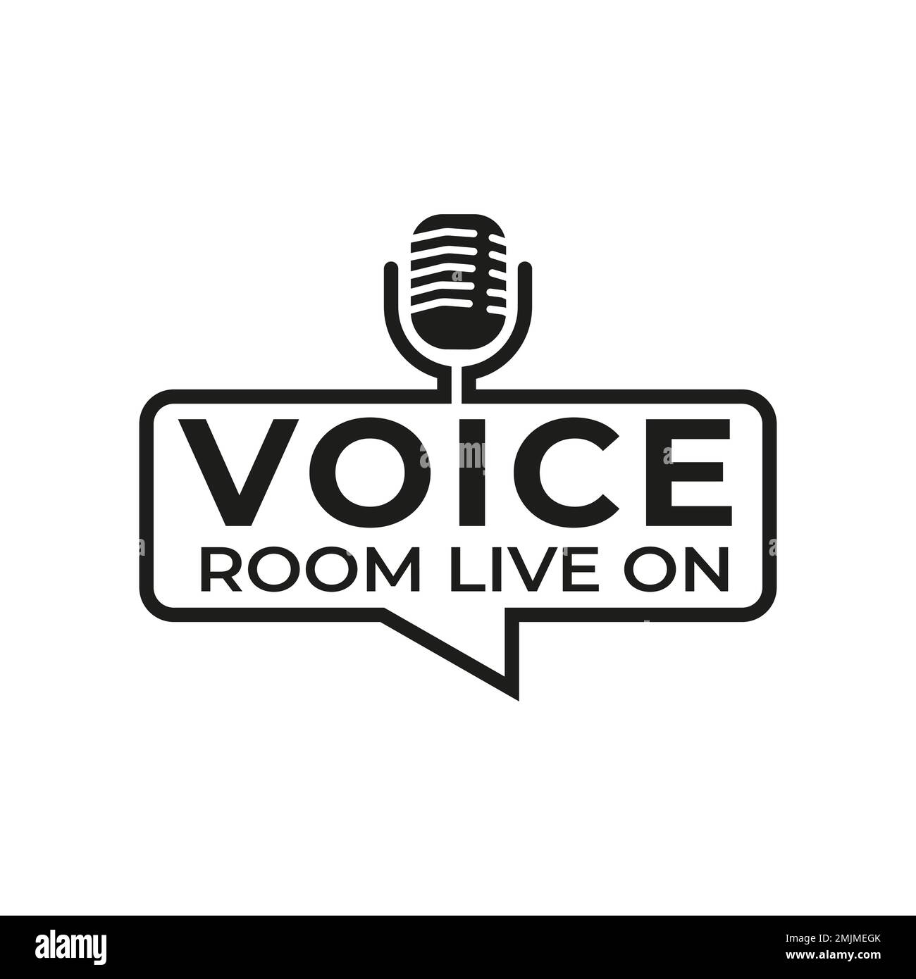 Podcast Illustration vectorielle plate de la salle vocale, icône, logo sur fond blanc Illustration de Vecteur