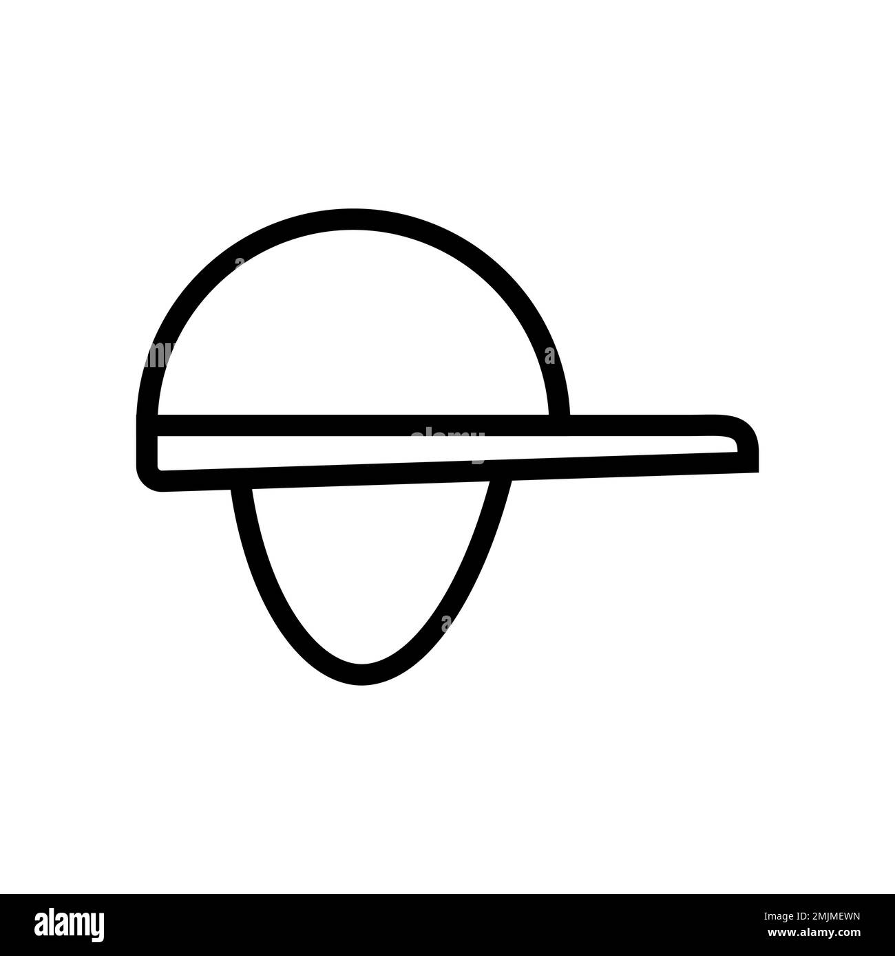 Ligne d'icône de casque de pilote isolée sur fond blanc. Icône fine et plate noire sur un style moderne. Symbole linéaire et contour modifiable. Simple et pixel Illustration de Vecteur