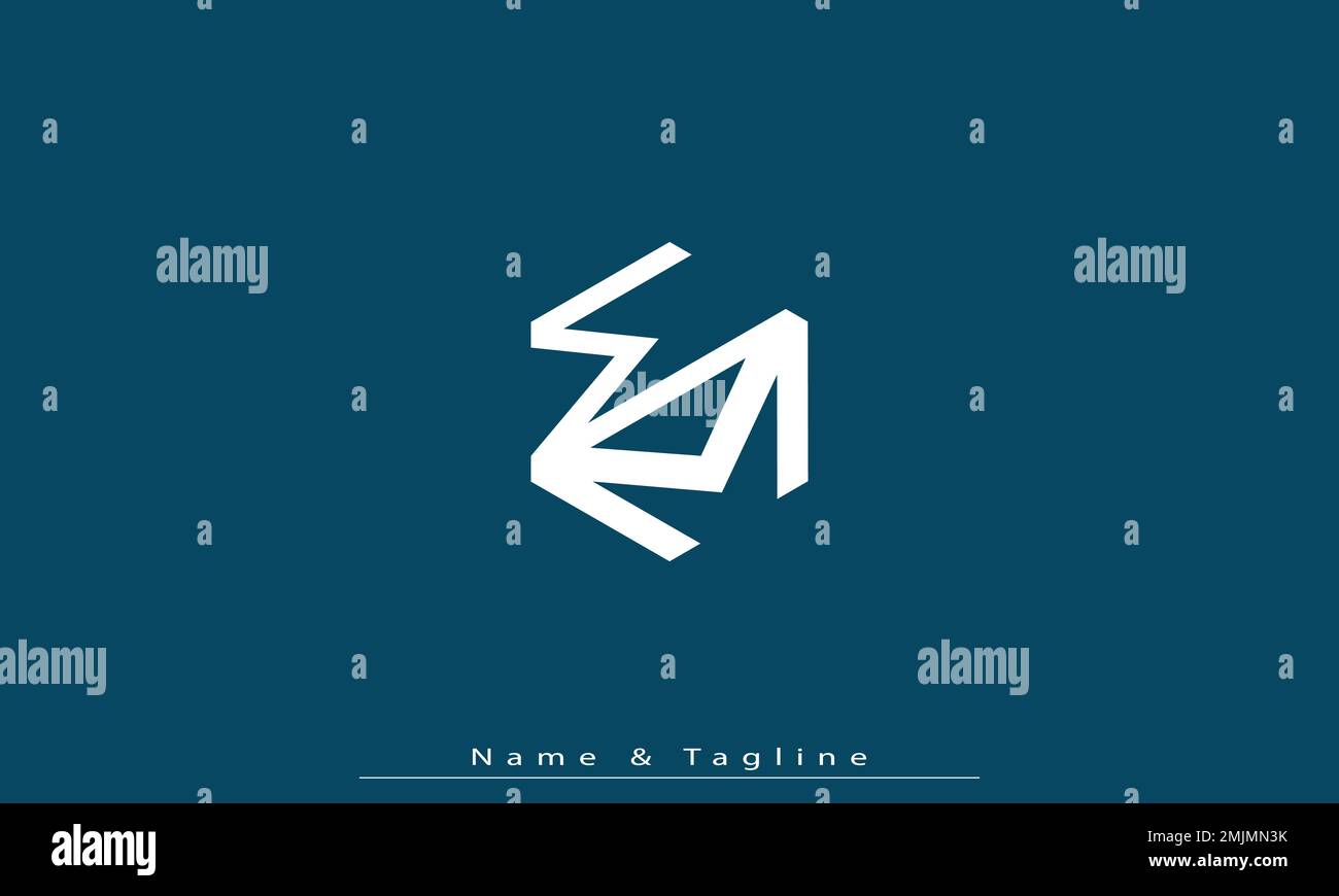 Lettres de l'alphabet initiales Monogram logo WM , MW Illustration de Vecteur