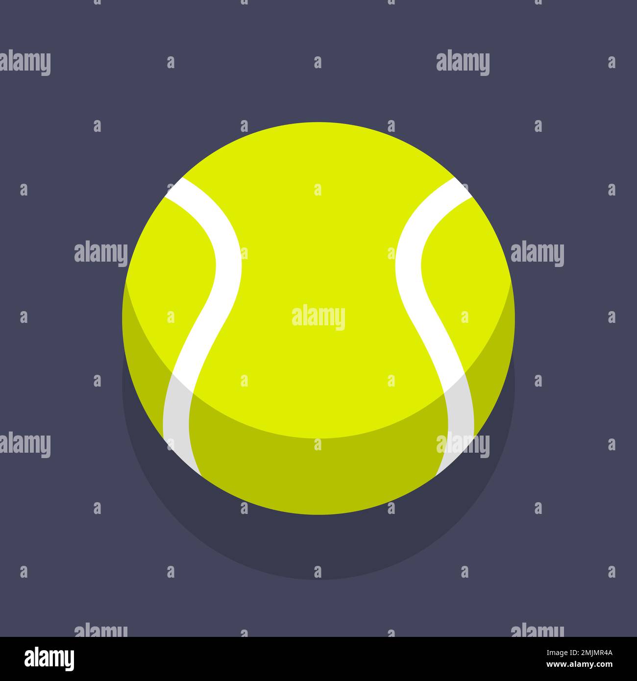 Dessin animé balle de tennis plat Sports objet isolé Vector Illustration Illustration de Vecteur