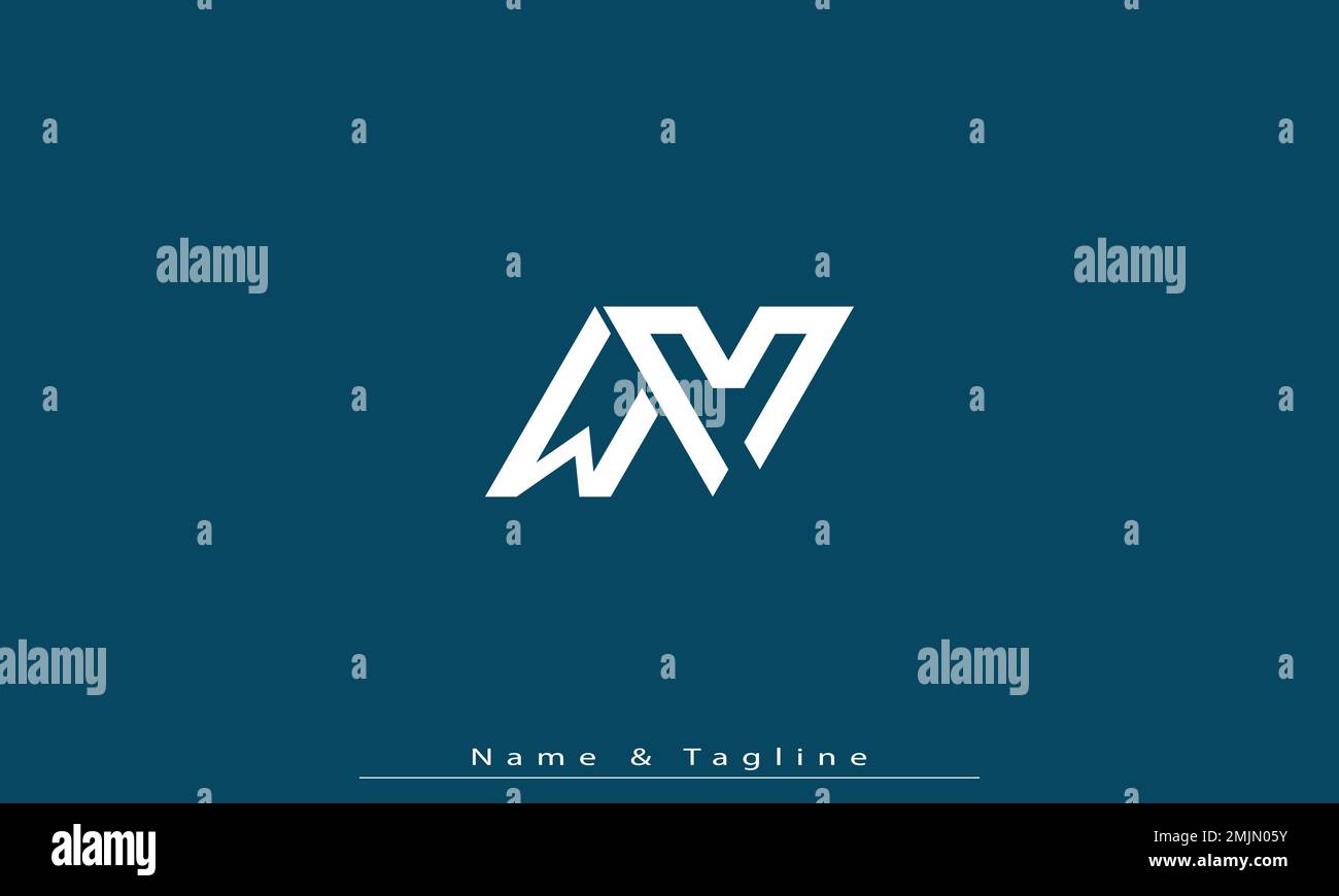 Lettres de l'alphabet initiales Monogram logo WM , MW Illustration de Vecteur