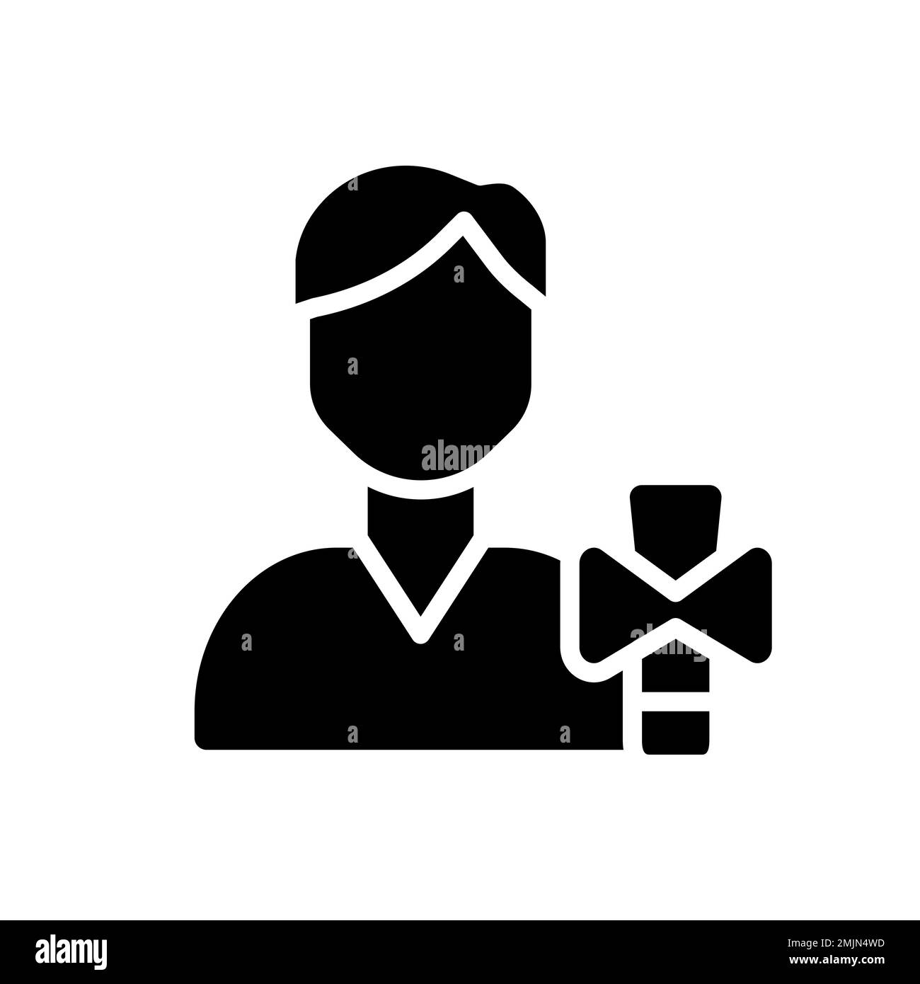 Icône de glyphe noir Endocrinologie Illustration de Vecteur