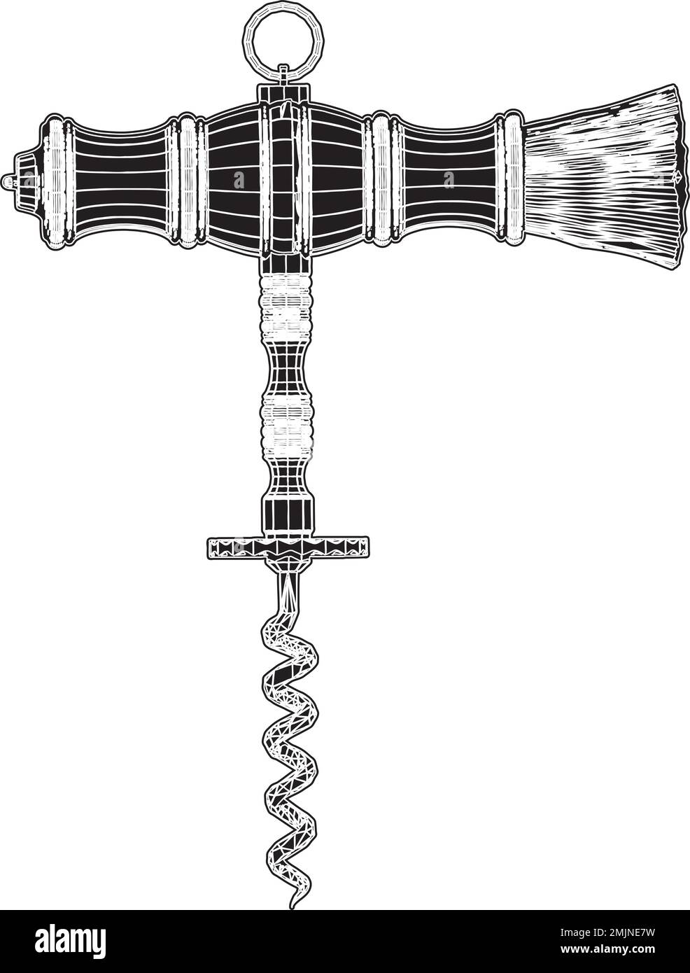 Bouteille en liège vecteur à vis Illustration de Vecteur