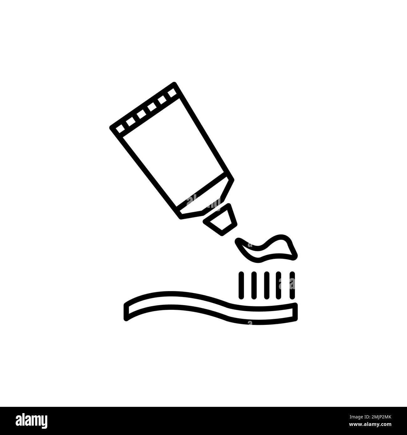 Icône de brosse à dents et de pâte à dents Illustration de Vecteur