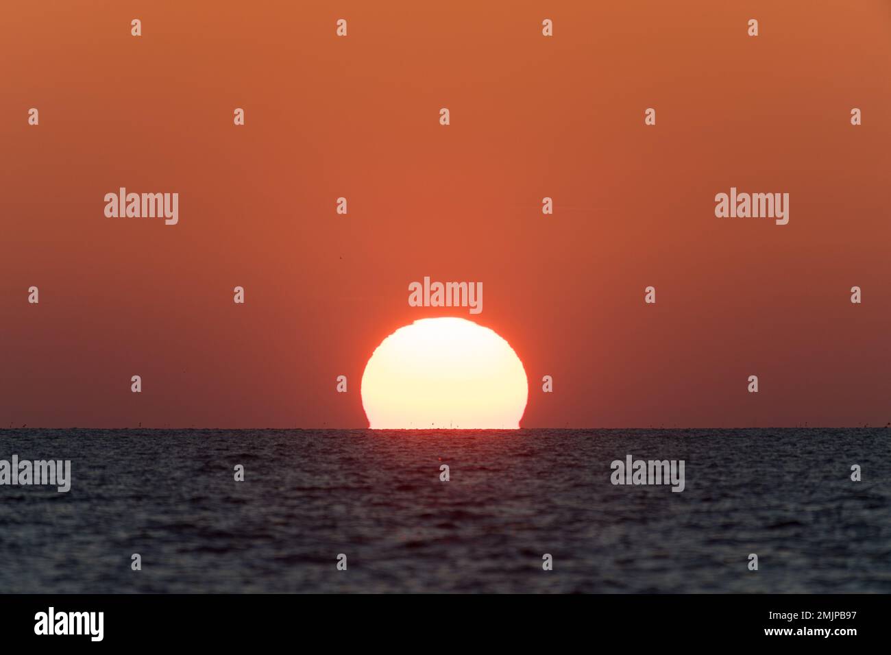 Coucher de soleil sur la lagune de Vistule, Pologne © Wojciech Strozyk / Alamy stock photo Banque D'Images