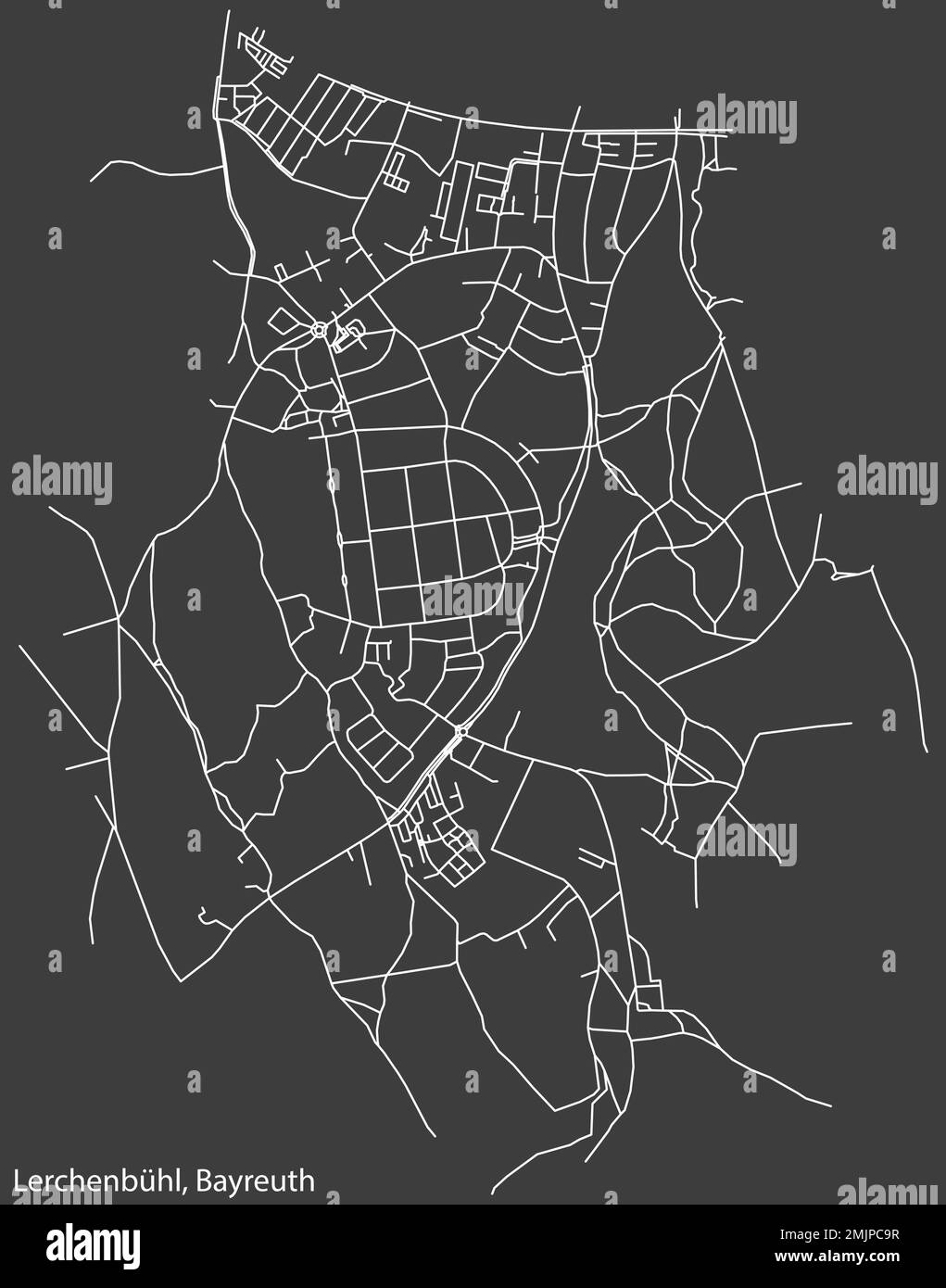 Carte des rues du QUARTIER de LERCHENBUHL, BAYREUTH Illustration de Vecteur