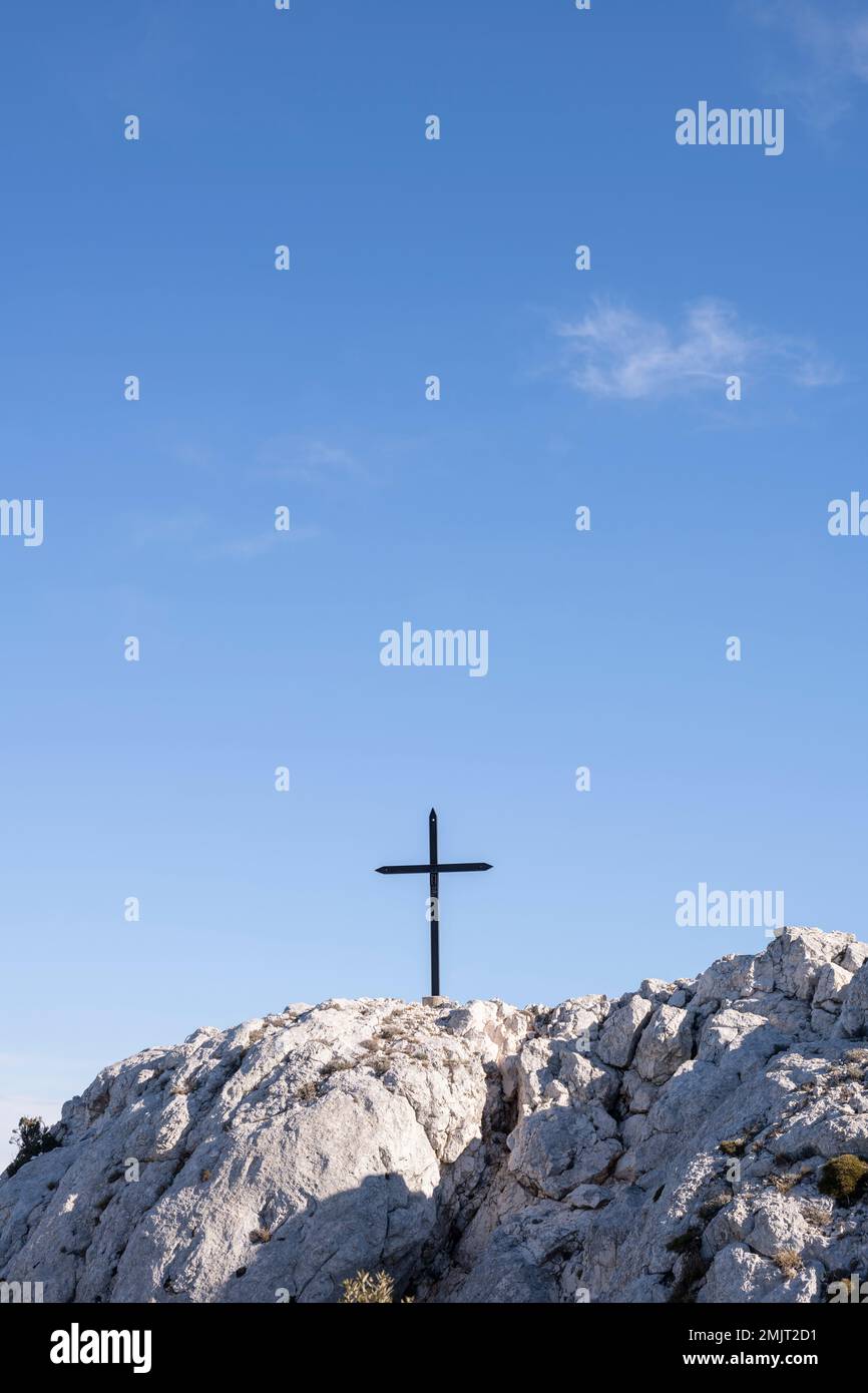 Traversez le massif de Sainte-Baume avec espace copie, Plan d'Aups Sainte Baume, Provence Alpes Côte d'Azur, France Banque D'Images