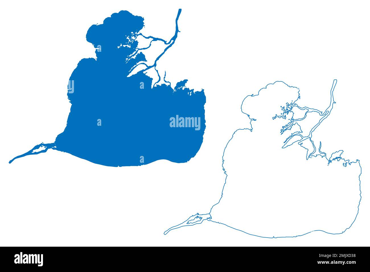 Lake St. Clair(Canada, États-Unis, Amérique du Nord, É.-U.) carte illustration vectorielle, plan de scribble carte du lac Sainte-Claire ou de Saint clair Illustration de Vecteur