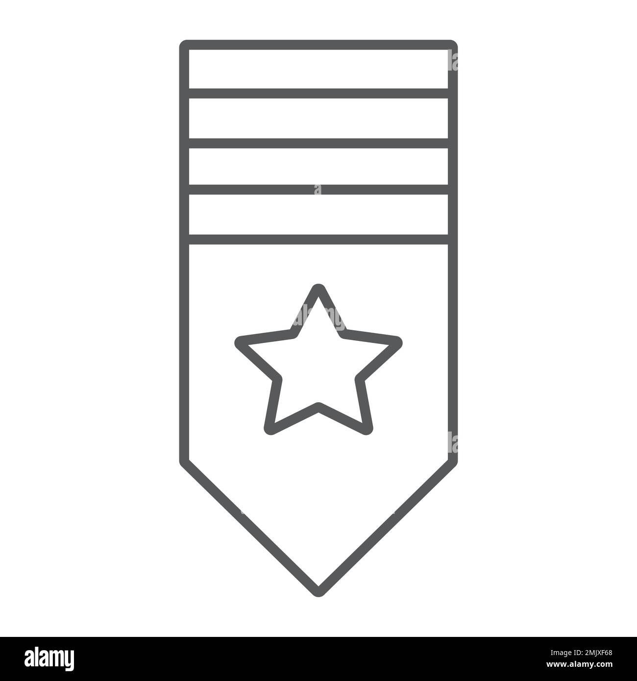 Rank épaule fine ligne icône, badge et armée, epaulette signe, graphiques vectoriels, un motif linéaire sur un fond blanc, eps 10. Illustration de Vecteur