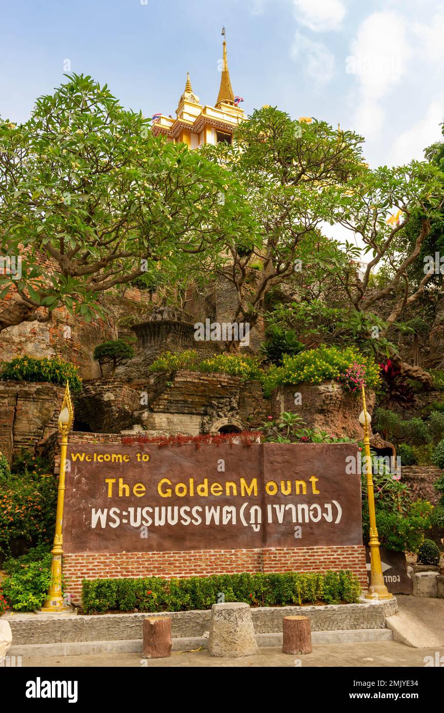Entrée au Mont d'Or, Bangkok, Thaïlande Banque D'Images