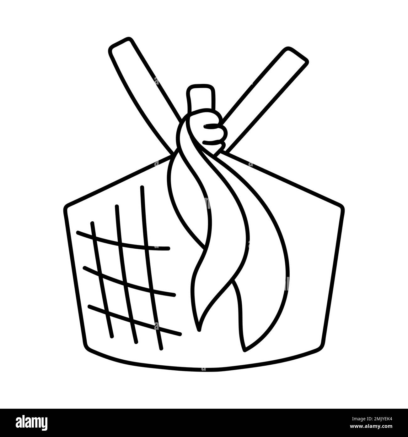 icône en forme de doodle pour panier pique-nique, illustration vectorielle Illustration de Vecteur