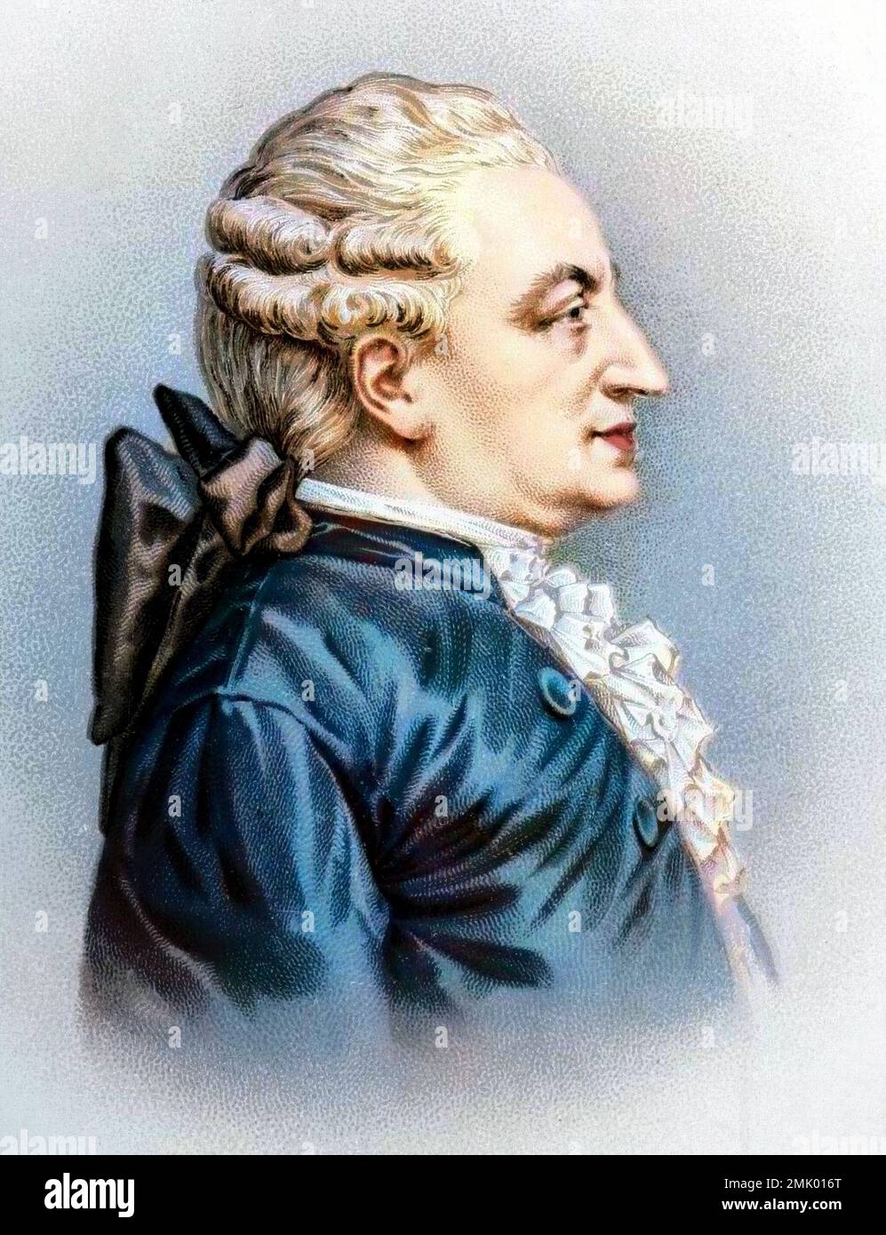 Portrait de Pierre Augustin (Pierre-Augustin) Caron de Beaumarchais (1732-1799), horloger, inventeur, musicien, diplomate et écrivain français Banque D'Images