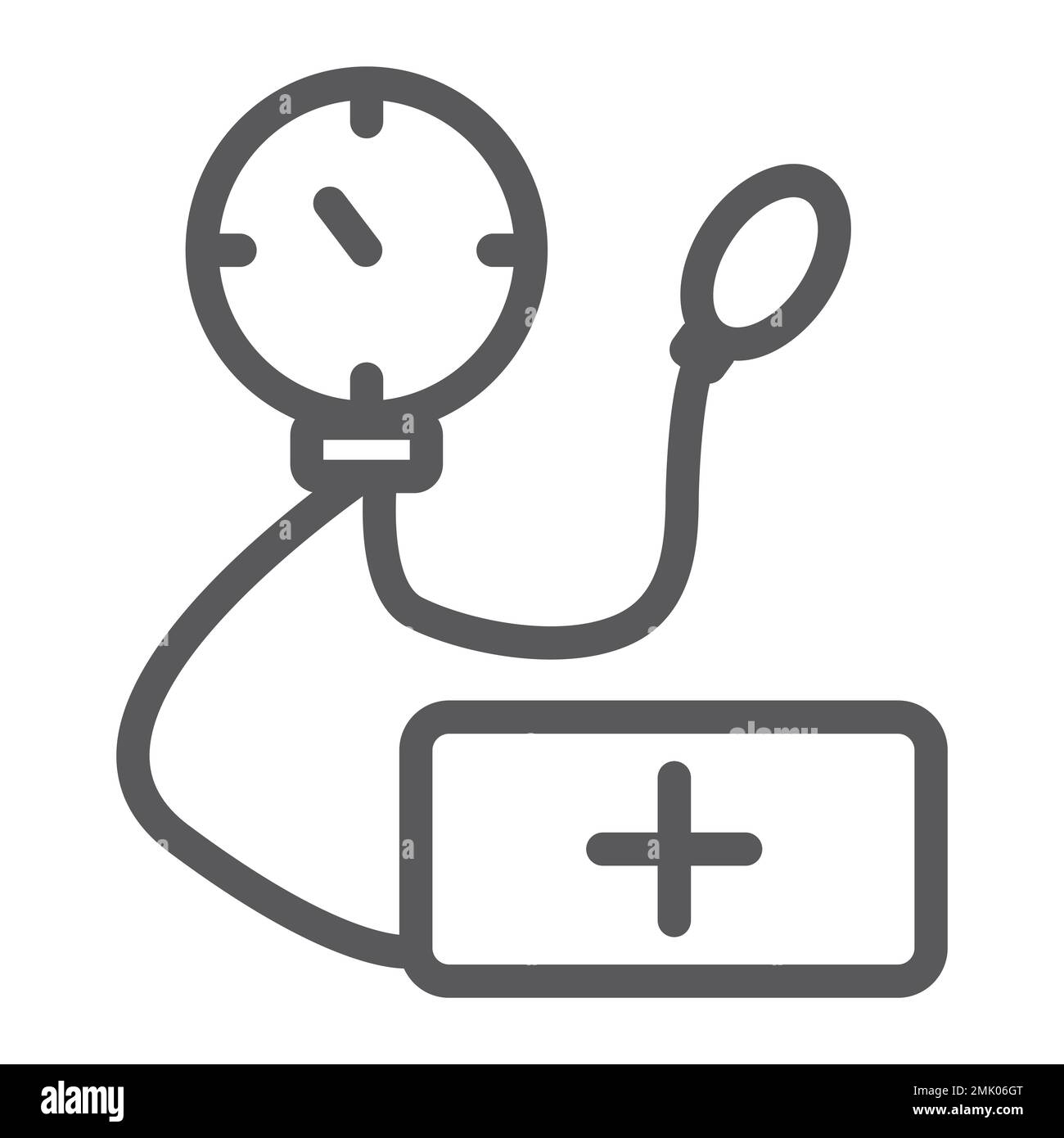 Icône de la ligne tonometer, médecine et santé, signe de l'outil de mesure, graphiques vectoriels, un motif linéaire sur fond blanc, eps 10. Illustration de Vecteur