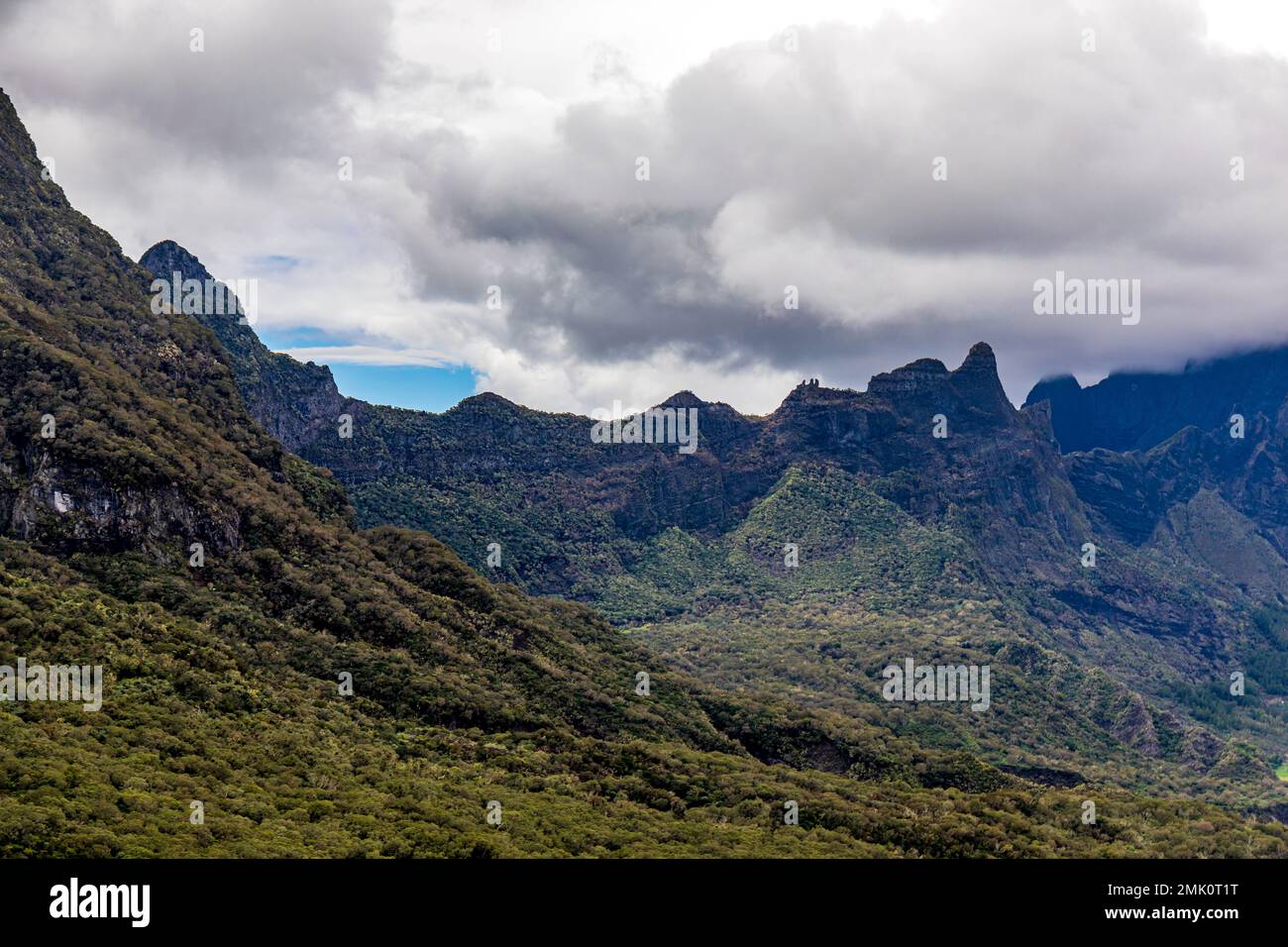 Mafate, Île de la Réunion - vue panoramique sur le cirque de Mafate depuis le col des boeufs Banque D'Images