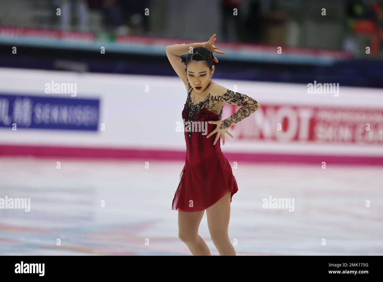 Mai Mihara du Japon participe à la finale du Grand Prix de patinage artistique de l'UIP à Turin 2022 à Palavela. Banque D'Images