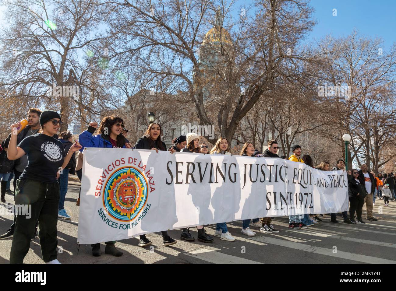 Denver, Colorado - la Marade annuelle Martin Luther King Day (mars + parade). Banque D'Images