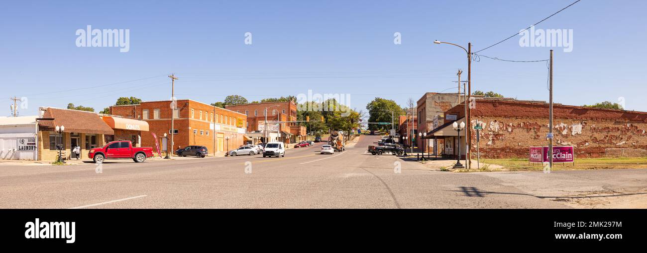 Wynnewood, Oklahoma, Etats-Unis - 19 octobre 2022: L'ancien quartier des affaires sur Kerr Boulevar Banque D'Images