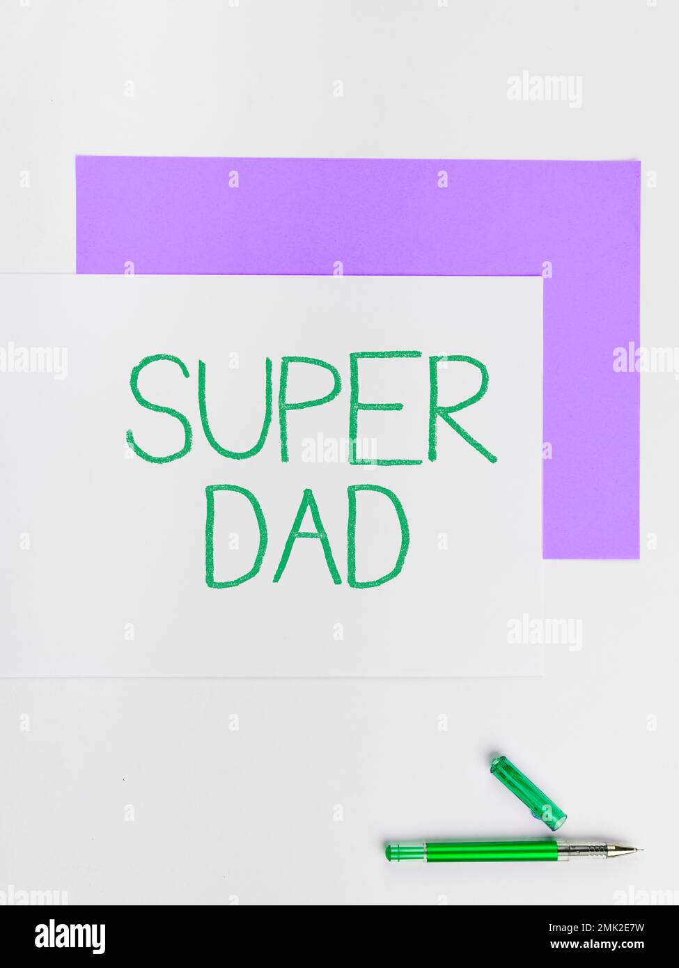 Affiche manuscrite Super Dad. Concept signification enfants idole et super héros une inspiration à regarder vers Banque D'Images
