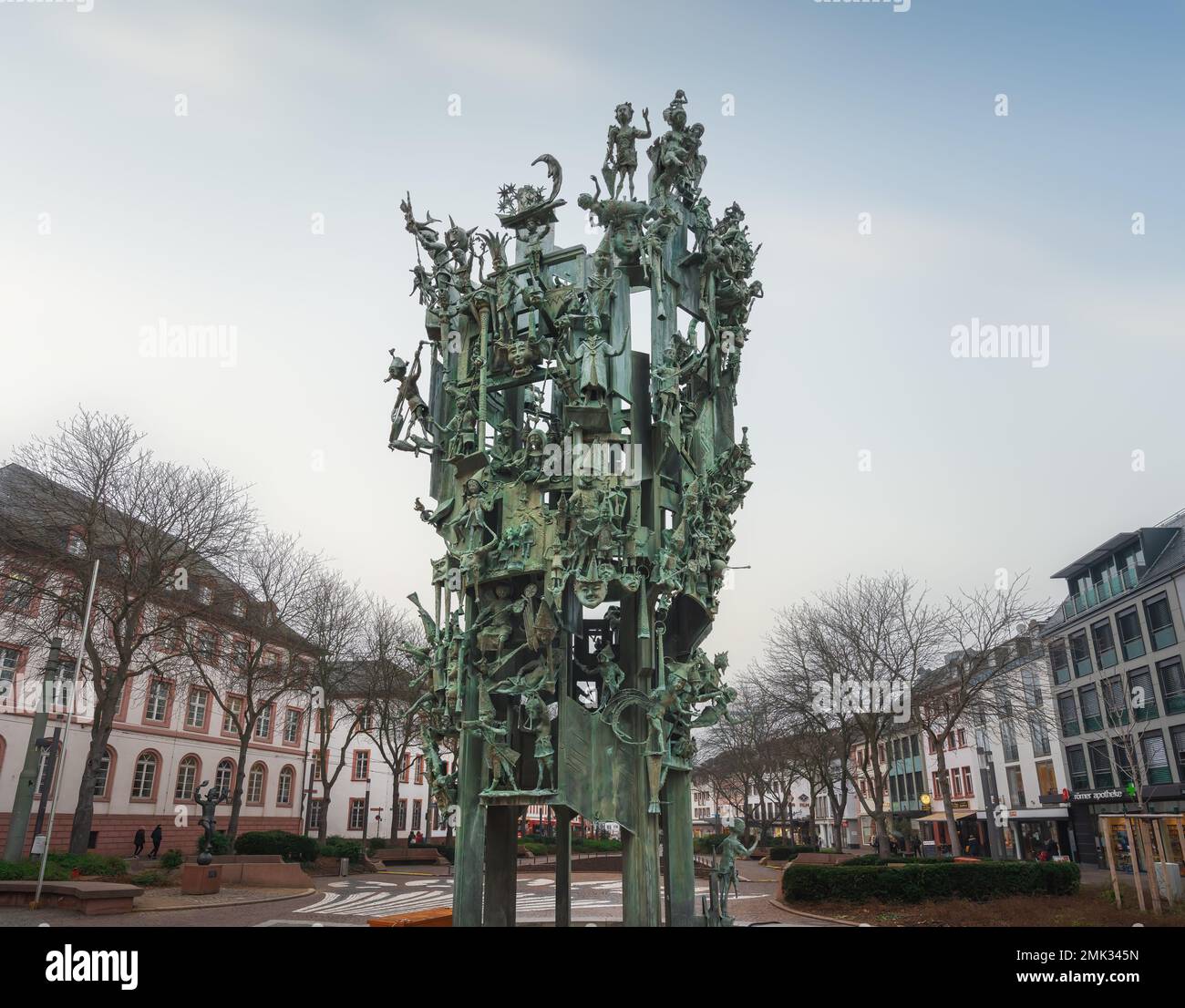 Fontaine du Carnaval (Fastnachtsbrunnen) à la place Schillerplatz - Mayence, Allemagne Banque D'Images
