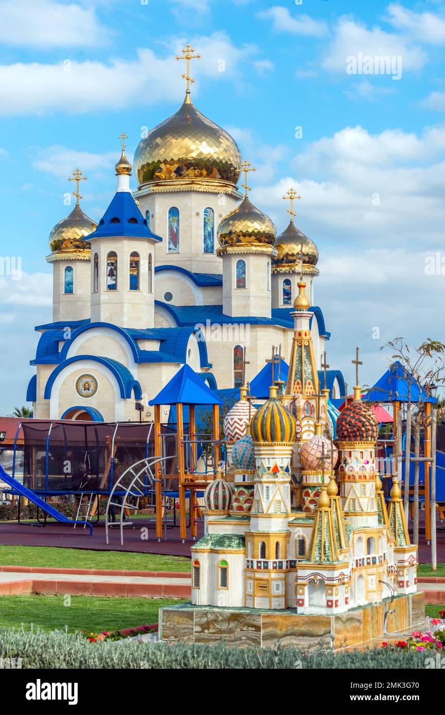 Église orthodoxe russe près du village Episkopeio Banque D'Images