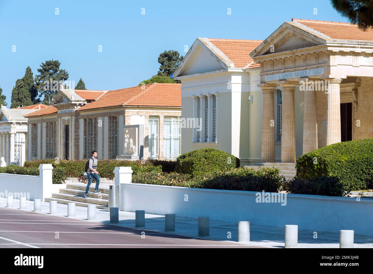 Bâtiments néoclassiques dans la ville haute de Pafos Banque D'Images