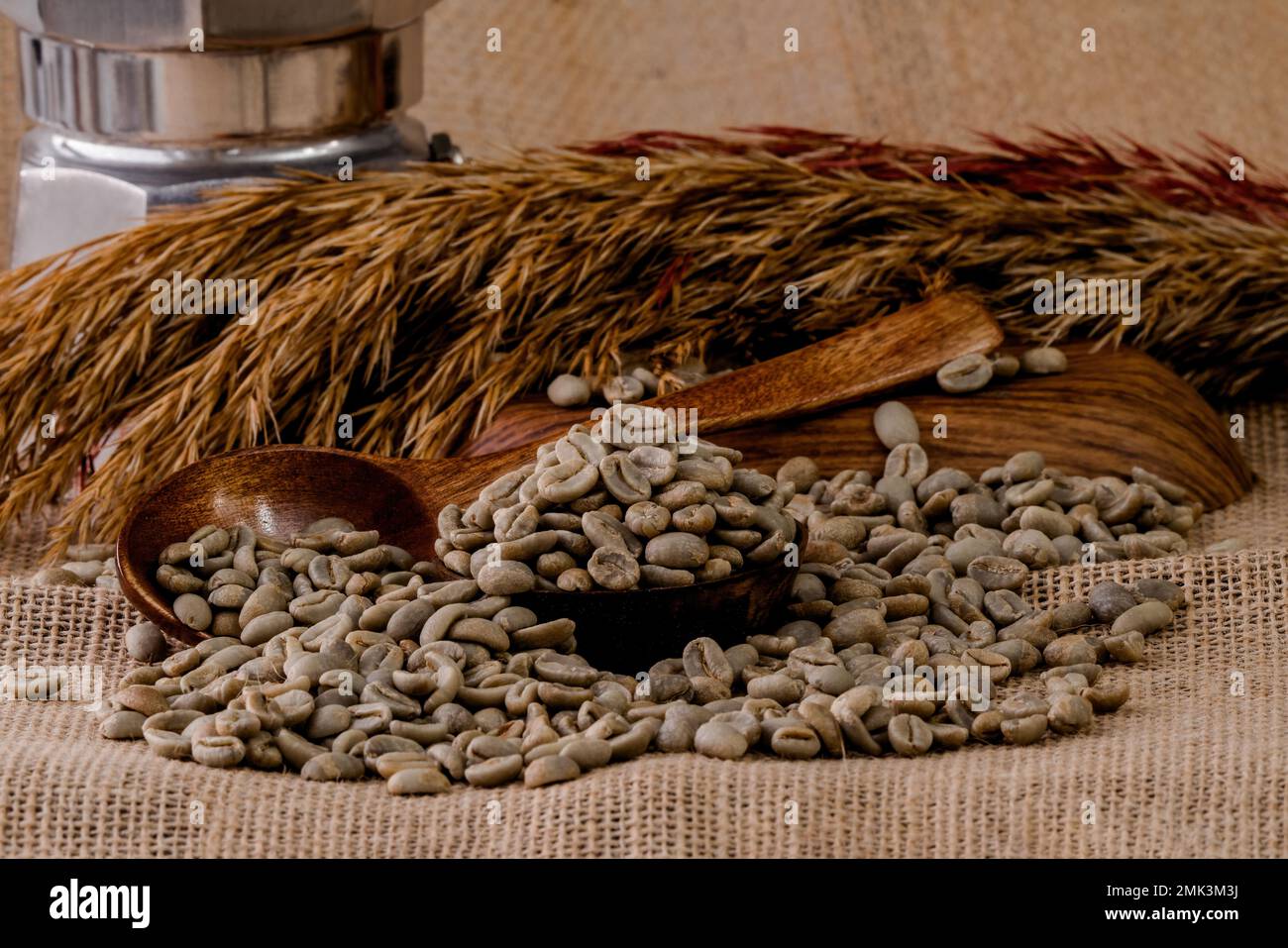 İndonesia grains de café bruts EP Arabica SHG. Café vert Banque D'Images