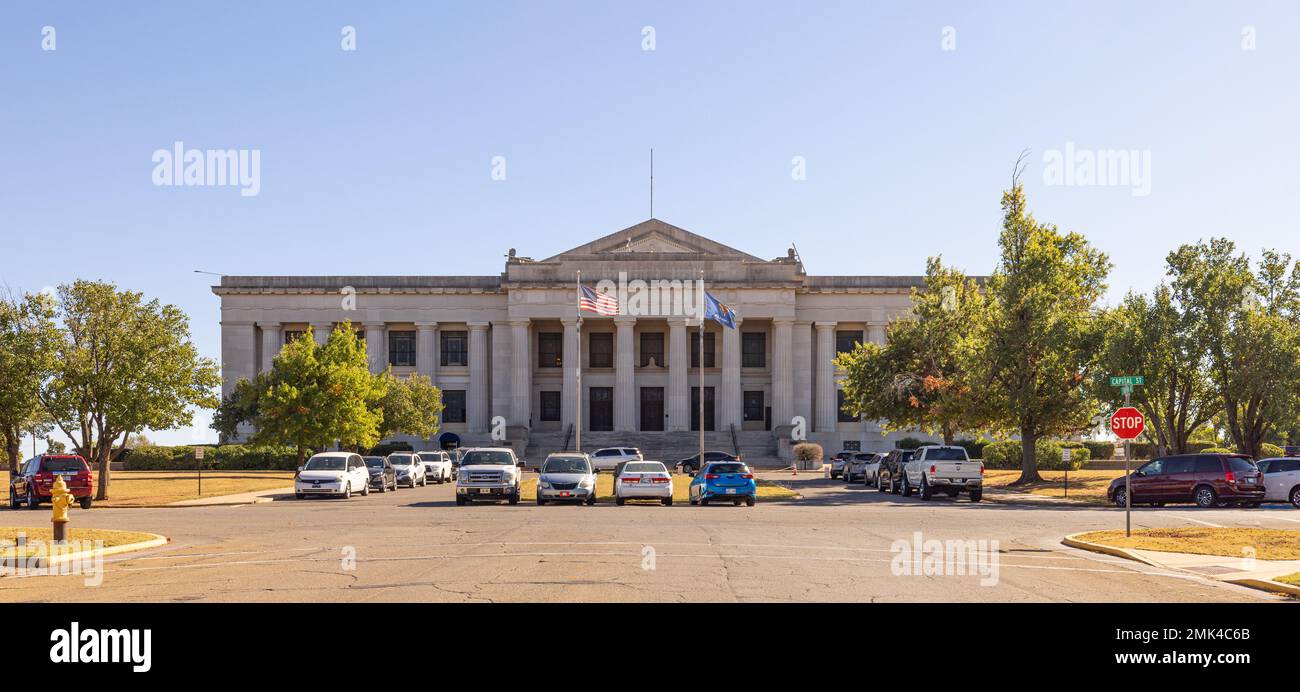 Guthrie, Oklahoma, Etats-Unis - 17 octobre 2022 : Temple du Rite écossais de la franc-maçonnerie à Guthrie Banque D'Images