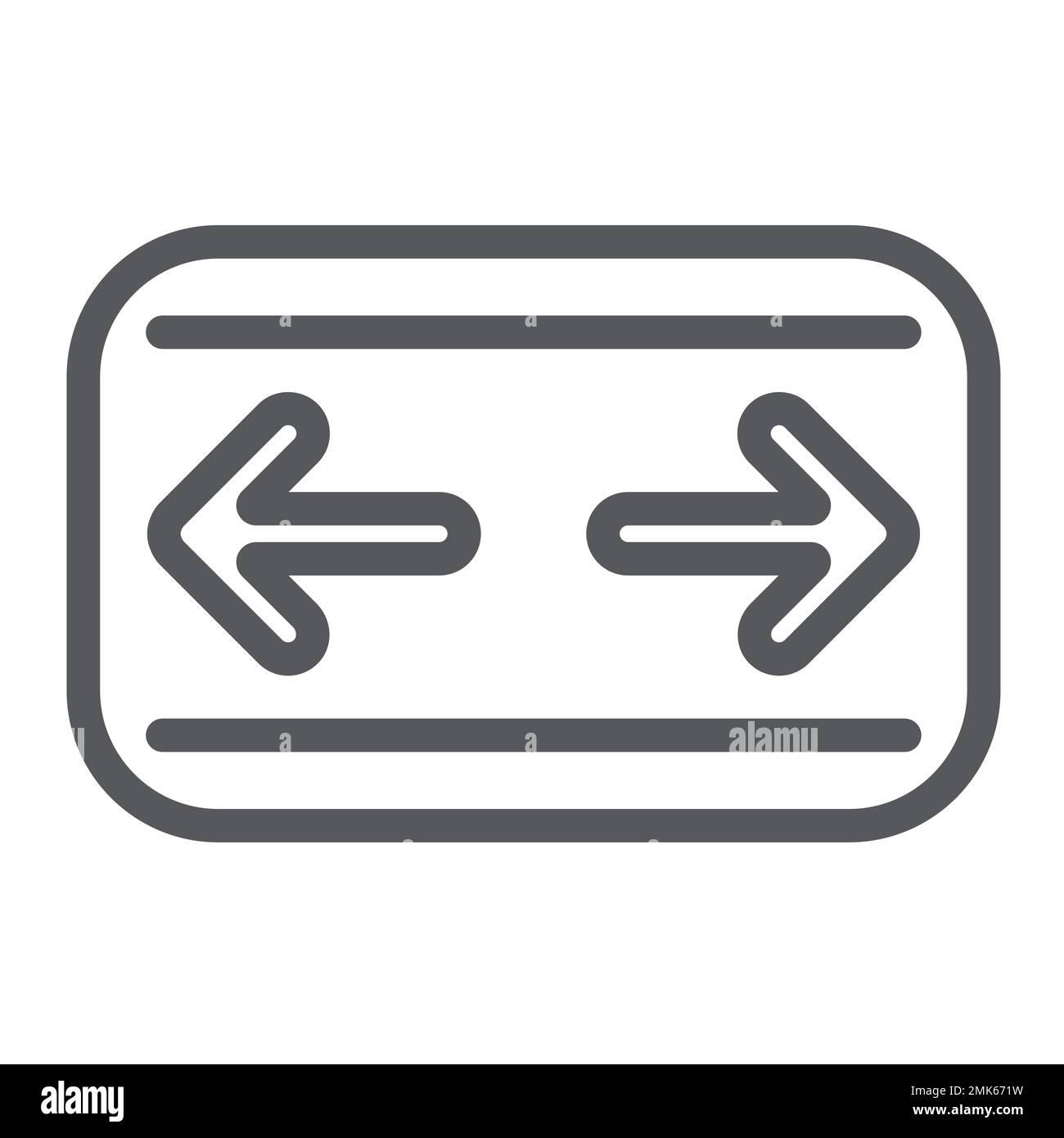 Icône de ligne de clignotants de voiture, auto et panneau, panneau de tableau de bord, graphiques vectoriels, un motif linéaire sur fond blanc, eps 10. Illustration de Vecteur