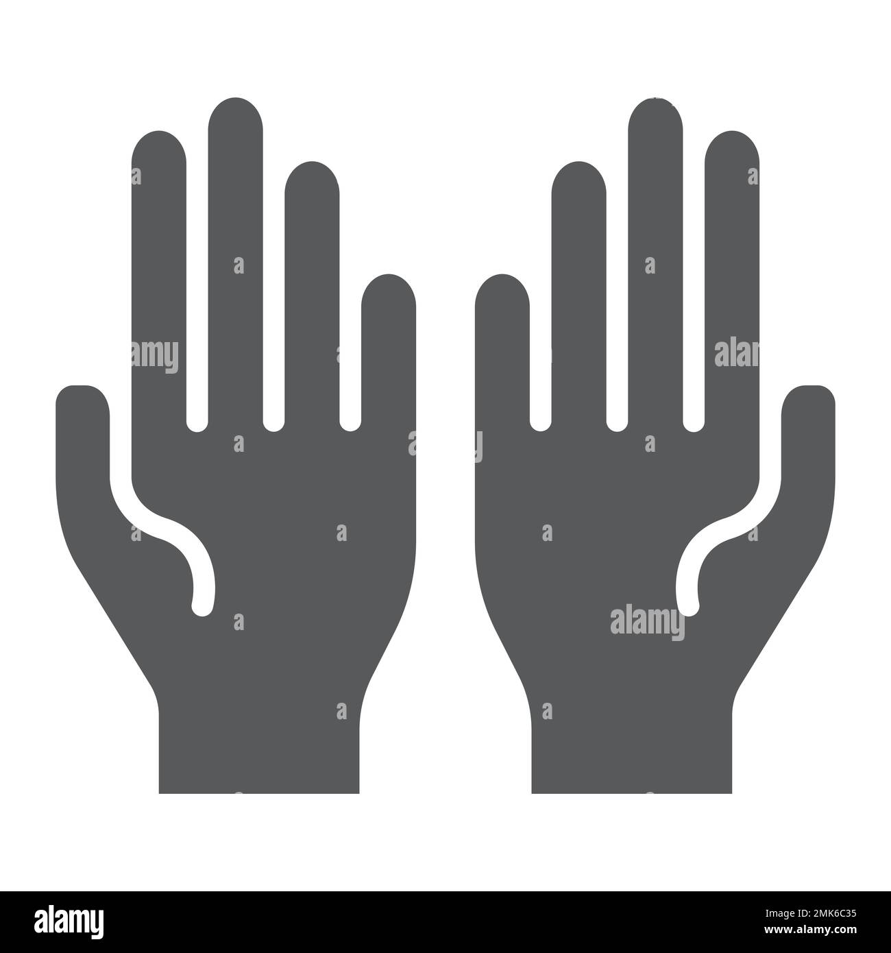 Priez l'icône de glyphe, la foi et la religion, les mains signe, les graphiques vectoriels, un motif solide sur un fond blanc, eps 10. Illustration de Vecteur