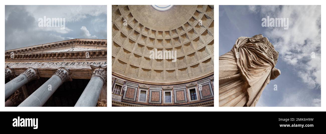 Collage de monuments du patrimoine en Italie Banque D'Images
