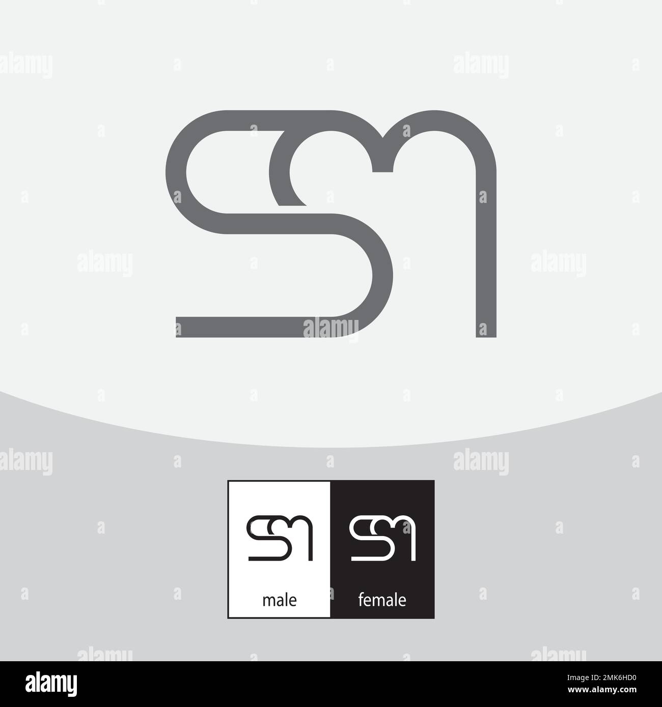 Logo lettre S et M. Couleur grise. - Vecteur. Illustration vectorielle Illustration de Vecteur