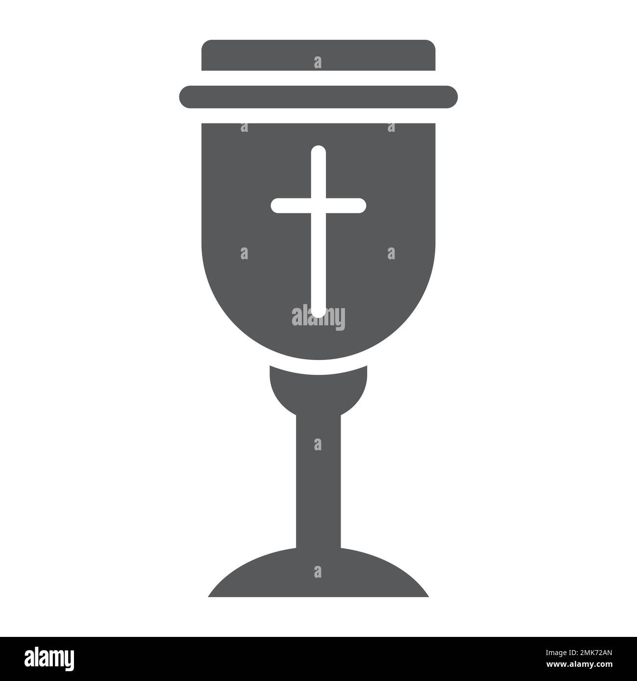 Icône de glyphe de Saint calice, christian et tasse, signe de goblet, graphiques vectoriels, un motif solide sur fond blanc, eps 10. Illustration de Vecteur
