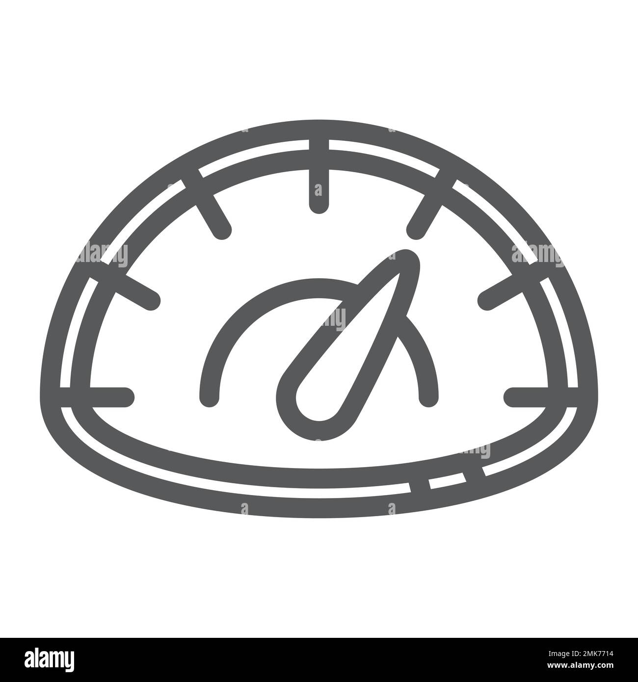Icône de ligne de compteur de vitesse, vitesse et mesure, panneau de voiture, graphiques vectoriels, un motif linéaire sur fond blanc, eps 10. Illustration de Vecteur