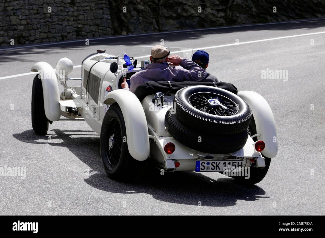 Mille Miglia 2014, no 49 Mercedes-Benz 710 SSK Vintage car Race. Saint-Marin, Italie Banque D'Images
