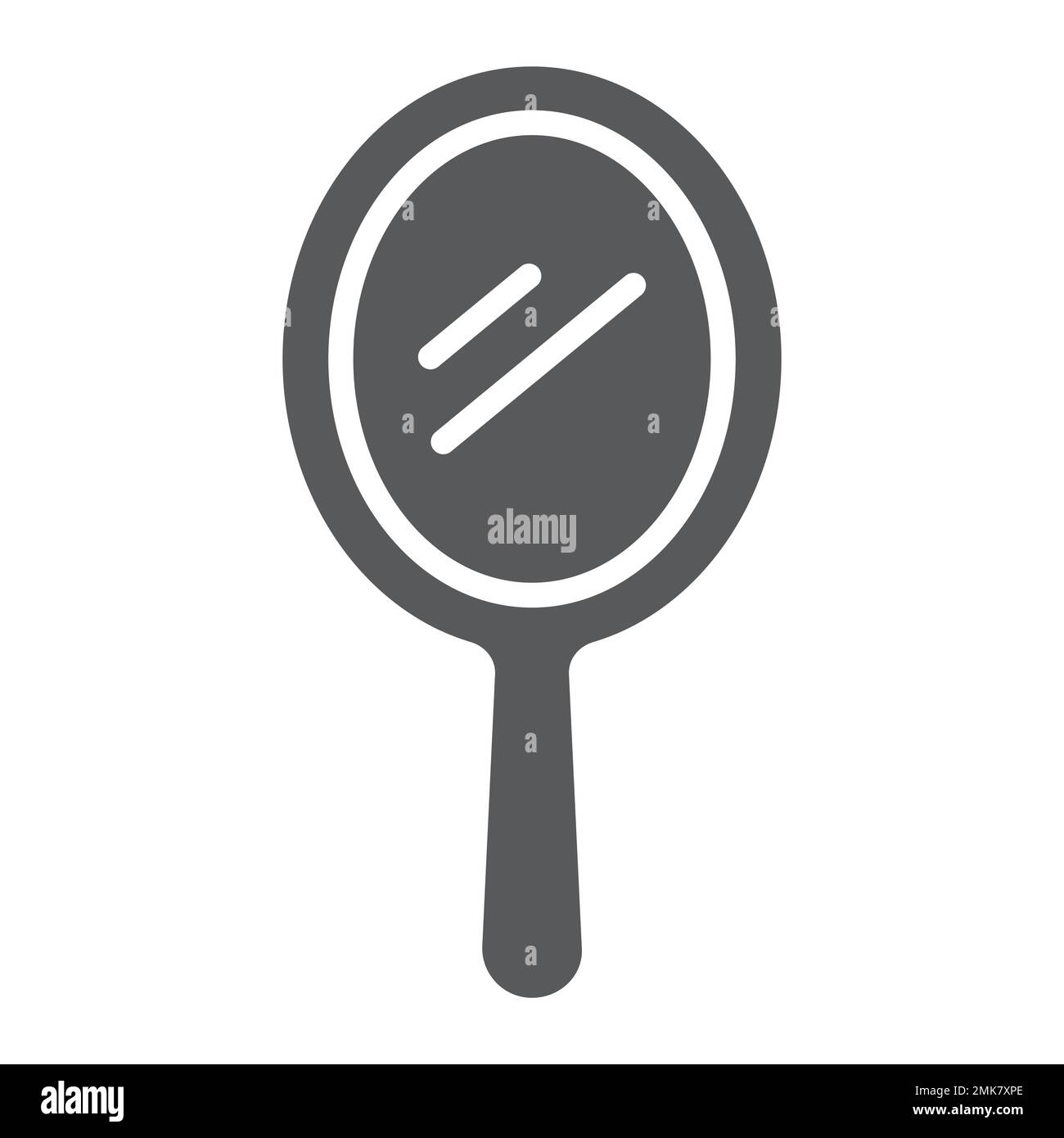 Icône de glyphe de miroir de main, réflexion et verre, signe de miroir portable, graphiques vectoriels, un motif Uni sur un fond blanc, eps 10. Illustration de Vecteur