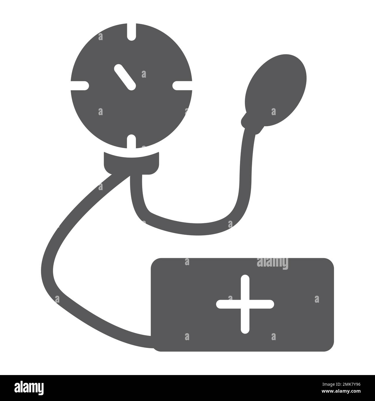 Icône de glyphe de tonometer, médecine et santé, signe d'outil de mesure, graphiques vectoriels, un motif Uni sur fond blanc, eps 10. Illustration de Vecteur