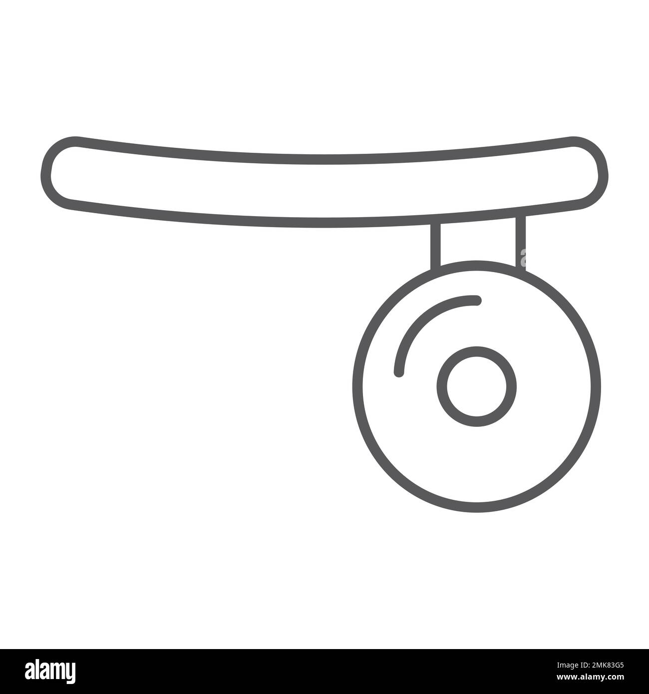 Icône de ligne mince de miroir médical, médecin et équipement, signe de miroir de tête, graphiques vectoriels, un motif linéaire sur un fond blanc, eps 10. Illustration de Vecteur