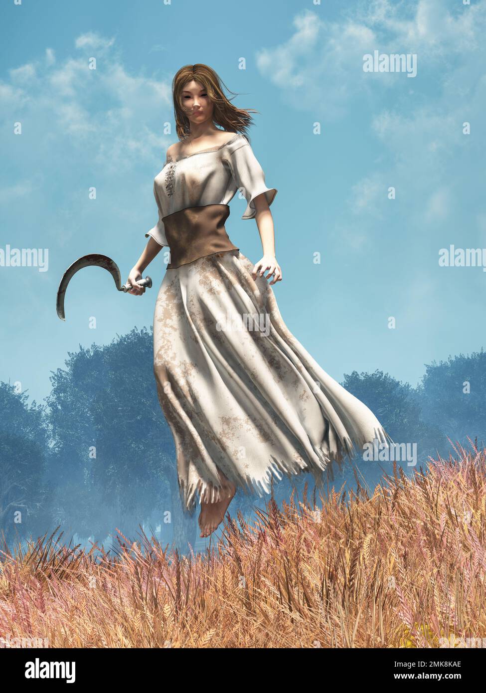Lady Midday, également connue sous le nom de Poludnitsa, Południca, Polednice, Chirtel Ma, le 'démon noonday', Ou 'sorcière noonday,' est une figure du folklore slave Banque D'Images Lady Midday, également connue sous le nom de Poludnitsa, Południca, Polednice, Chirtel Ma, le 'démon noonday', Ou 'sorcière noonday,' est une figure du folklore slave Banque D'Images