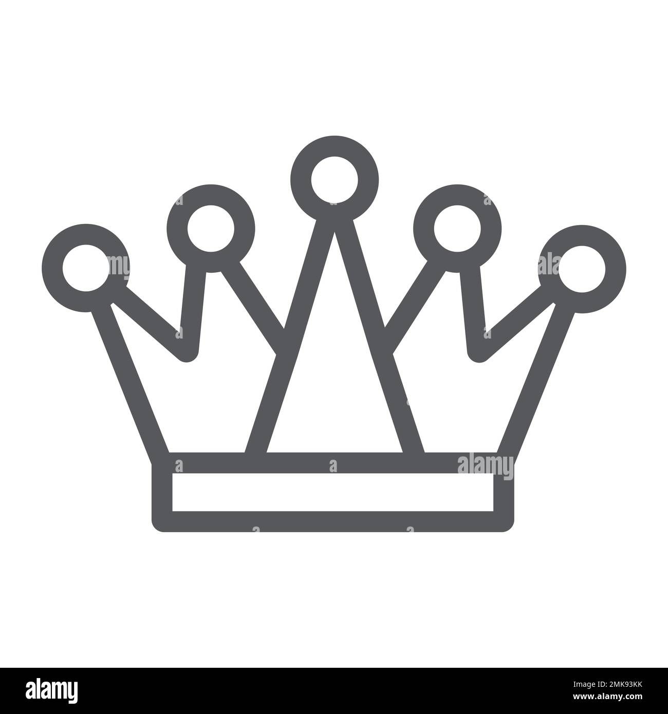 Icône de ligne de couronne, roi et chef, signe royal, graphiques vectoriels, un motif linéaire sur fond blanc, eps 10. Illustration de Vecteur