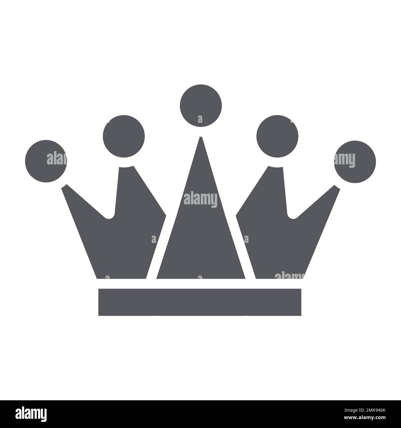 Icône de glyphe Crown, roi et chef, signe royal, graphiques vectoriels, un motif Uni sur fond blanc, eps 10. Illustration de Vecteur